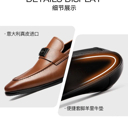 Spring New Men's Formal Shoes Genuine Leather Soft Sole Business Leisure Lefu Shoes HEBDO STORE