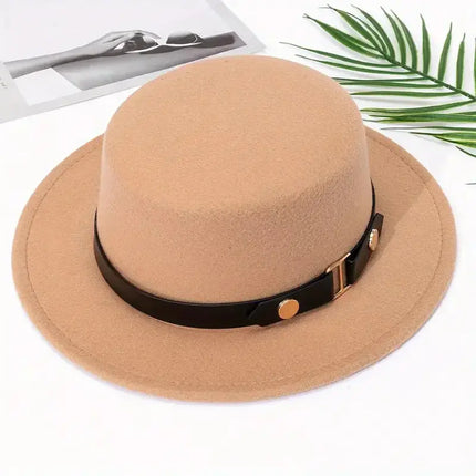 Four Seasons Flat  Top Hat for Men and Women's Versatile Woolen - Premium  from FRANTZDOL STORE  - Just $25.99! Shop now at FRANTZDOL STORE 