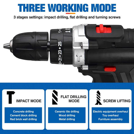 88VF Cordless Impact Drill Electric Screwdriver Electric Hammer Drill Mini Wireless Hand Drill Lithium-Ion Battery Power Tools Hebdo Store