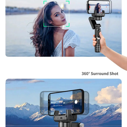 KEELEAD 360 Rotation Gimbal,Selfie Stick Tripod with Remote Fill Light Following Shooting,Stabilizer for Smartphone Live/Vlog HEBDO STORE