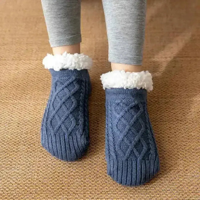 Warm Non Slip Socks Thermal Men Winter Short Cotton Thickened Family Sleep Soft Grip Plush Floor Slipper Sock Fluffy Women 2024 HEBDO