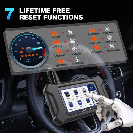 MUCAR CS6 Automotive Scanner Car Diagnostic Tool ABS SRS TCM ECM TPMS 6 System Code Read Oil Brake 7 Reset Lifetime Free Update HEBDO STORE