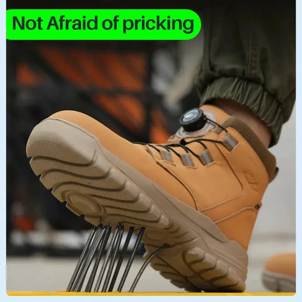 Rotary Buckle Work Sneakers Protective Shoes Safety Protect Puncture-proof Industrial Puncture-Proof Anti-smash Steel Toe Shoes HEBDO STORE