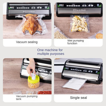 Powerful Vacuum Sealer - Two-in-One Food Sealing Machine for Dry and Wet Items 110V-220V HEBDO STORE