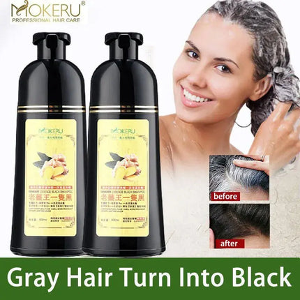 Mokeru Long Lasting Permanent Hair Color Natrual Ginger Hair Dye Black Shampoo for Women and Men Fast Beatuy Health Products HEBDO