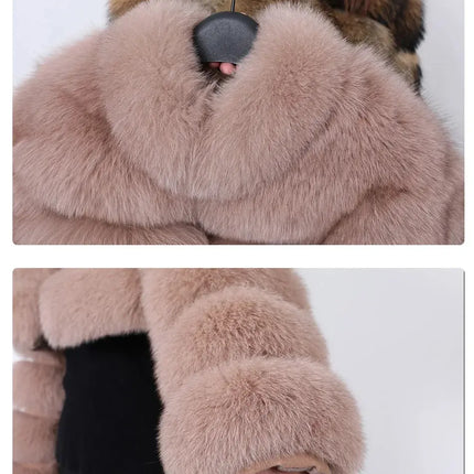 MAOMAOKONG 2023 Trend New Real Fur Coat Natural Fox Fur Women's Winter Coats Short Jackets Female Clothing Vests Fashion HEBDO STORE