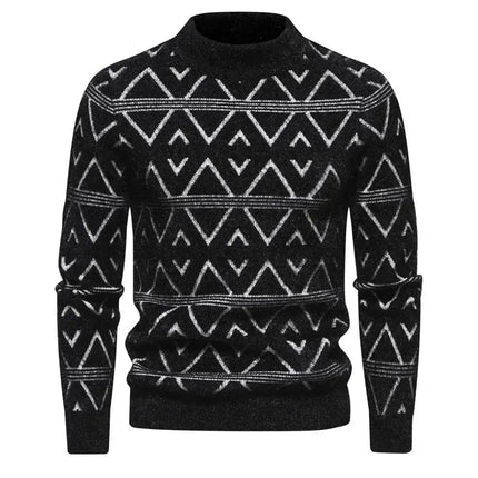 Fashion Patchwork Knitted Sweater Men Autumn Winter HEBDO