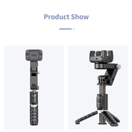 KEELEAD 360 Rotation Gimbal,Selfie Stick Tripod with Remote Fill Light Following Shooting,Stabilizer for Smartphone Live/Vlog HEBDO STORE