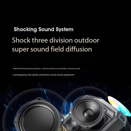 300W High Power Wireless Bluetooth Speaker Portable Outdoor Waterproof BASS Subwoofer with Built-in Sound Card for Reverberation HEBDO