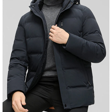 Black Winter Men's Down Jacket White Duck Down Detachable Hood Clothes Jack -20 dégré HEBDO STORE