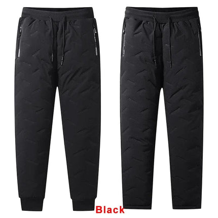 Winter Zip Pockets Thicken Fleece Sweatpants Men Joggers Black Grey Down Cotton Warm Pants Male Water Proof Thermal Trousers 7XL HEBDO STORE