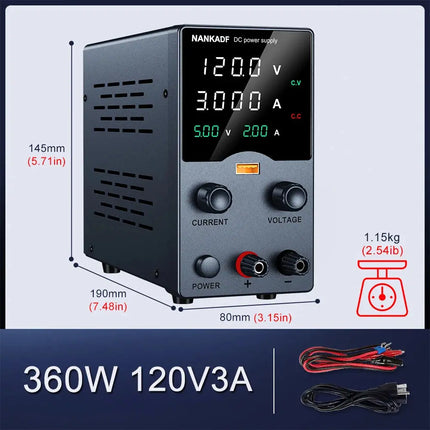 NANKADF DC Power Supply, 0-30V 0-10A with High Accuracy 4-Digit LED Display, 5V/2A USB Port, Encoder Adjustment N-GA3010H HEBDO