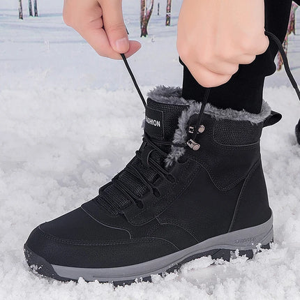 Men's Winter Snow Boots woman's Waterproof sneakers Super Warm Men's Boots Outdoor Men Hiking Boots Work Travel Shoes Size 37-47 HEBDO STORE