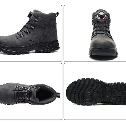 Rotary Buckle Work Sneakers Protective Shoes Safety Protect Puncture-proof Industrial Puncture-Proof Anti-smash Steel Toe Shoes HEBDO STORE