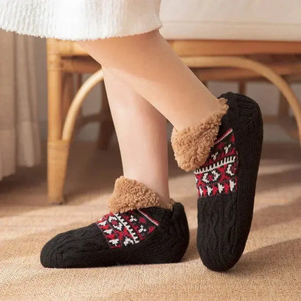 Warm Non Slip Socks Thermal Men Winter Short Cotton Thickened Family Sleep Soft Grip Plush Floor Slipper Sock Fluffy Women 2024 HEBDO