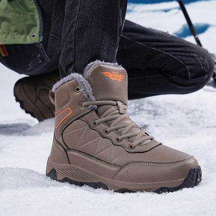 NeW Men Winter Snow Boots For Waterproof Leather Sneakers Super Warm Men's Boots Outdoor Male Hiking Boots Work Shoes Size 39-48 HEBDO STORE