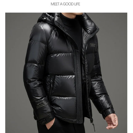 Super Down Jacket 2024 Winter New Short Coat Thickened Designer Clothing Hooded Casual Heating Luxury Down Ultra-light Filling HEBDO STORE