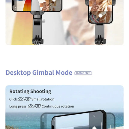 KEELEAD 360 Rotation Gimbal,Selfie Stick Tripod with Remote Fill Light Following Shooting,Stabilizer for Smartphone Live/Vlog HEBDO STORE