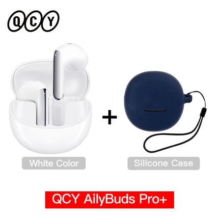 QCY HT10 AilyBuds Pro+ ANC Wireless Earphone Hi-Res Audio with LDAC Bluetooth 5.3 Earbuds 6 Mic AI HD Call Multipoint Connection HEBDO STORE