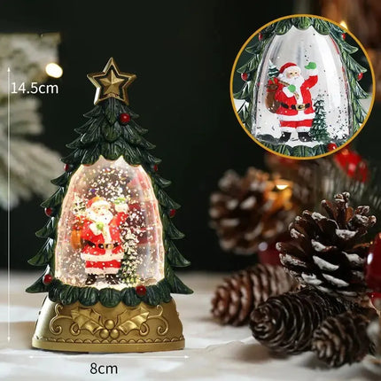 Christmas Waterfilled Sequin Wind Lamps Decoration Merry Christmas Decor For Home Xmas Ornaments Gift Santa Water Feature Lamp HEBDO STORE