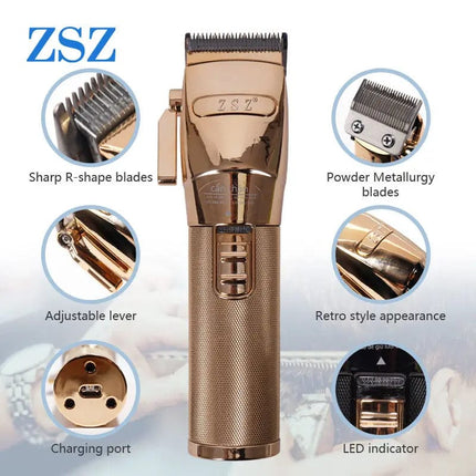 ZSZ F-90 Salon Rechargeable Built-in Battery Electric Cordless Professional Carving Oil Head Electric Hair Clippers China HEBDO STORE