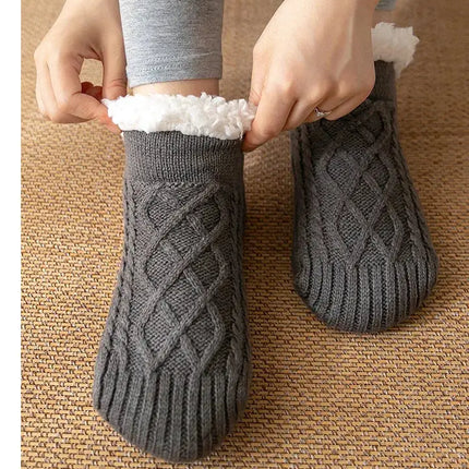 Warm Non Slip Socks Thermal Men Winter Short Cotton Thickened Family Sleep Soft Grip Plush Floor Slipper Sock Fluffy Women 2024 HEBDO