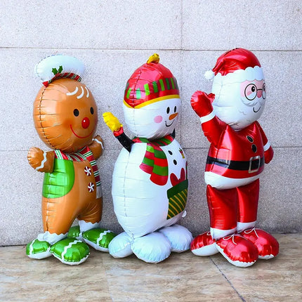 Large Christmas Foil Balloon Snowman Gingerbread Man Santa Claus Balloons Christmas Party Supplies Navidad New Year Party Decor HEBDO STORE