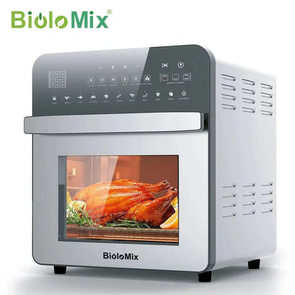 BioloMix Stainless Steel Dual Heating Air Fryer Oven Oil Free, Toaster Rotisserie and Dehydrator, 11 in 1, 15 L, 1700 W FRANTZDOL STORE