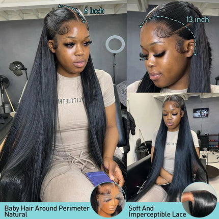 30 40 Inch 13x4 13x6 HD Transparent Straight Lace Front Wigs Human Hair 250%  Ready To Wear Glueless 5x5 Closure Wig For Women HEBDO STORE