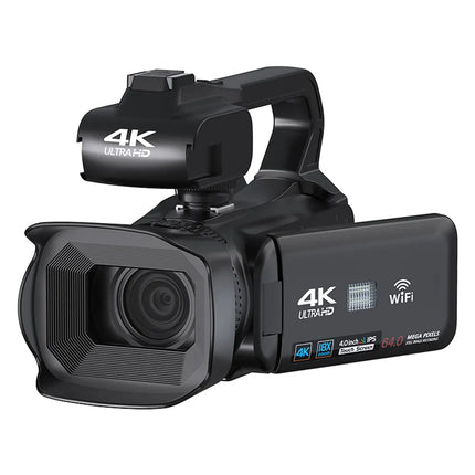 Full 4k Camcorder 64MP Youtuber Professional Digital Video Camera Streaming Auto Focus Photography Vlog Recorder 4" Touch Screen HEBDO STORE