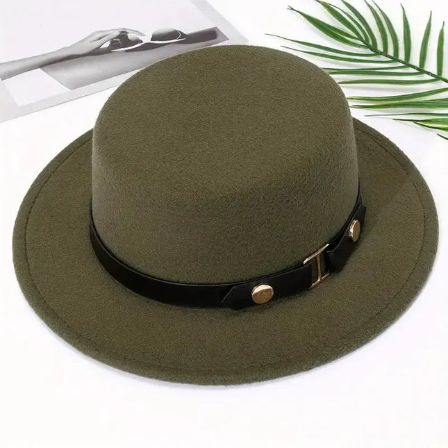 Four Seasons Flat  Top Hat for Men and Women's Versatile Woolen - Premium  from FRANTZDOL STORE  - Just $25.99! Shop now at FRANTZDOL STORE 