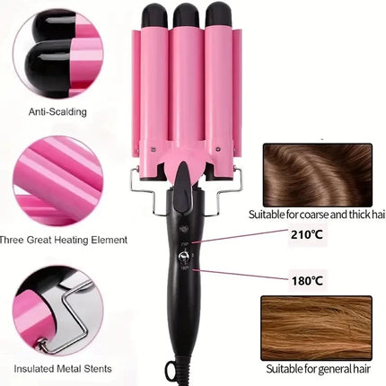 1pc Chicken rolls stick instant noodle head three tube curler small wavy curler big curler perm HEBDO STORE