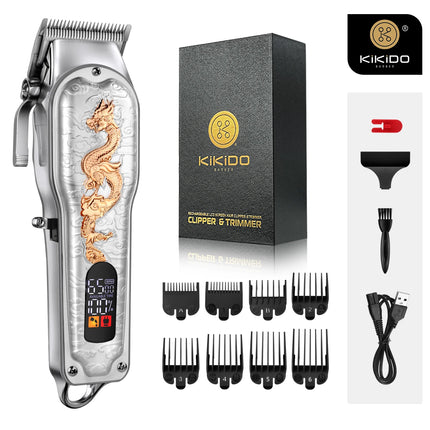 KIKIDO Professional Hair Clipper Metal Relief Dragon Hair Trimmer Electric Cordless Rechargeable Hair Cutting Machine for Men HEBDO STORE