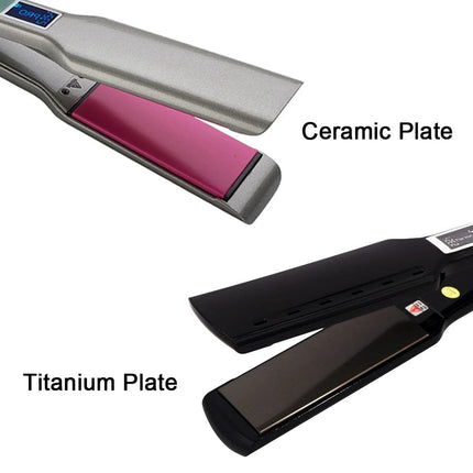 Wide Size Ceramic Plate Hair Straightener Curler Smart Touch LCD Screen 450℉ Fast Heating Straightening Irons Salon Flat Iron HEBDO STORE