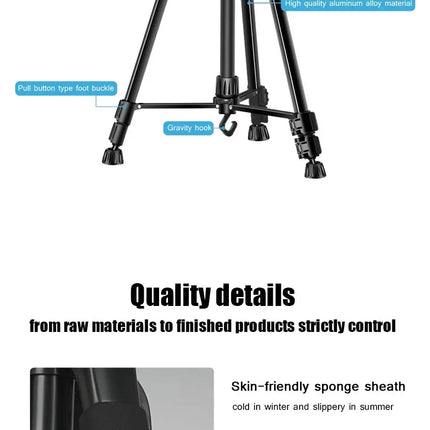 Phone Travel Self Tripod  Aluminum Tall 55” 140CM Stand With Quick Plates Mount Pan Head For Canon Nikon DSLR SLR Digital Camera HEBDO STORE