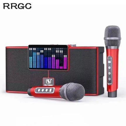 150W High Power RGB Pickup Rhythm Light Wireless Portable Microphone Bluetooth Speaker Sound Family Karaoke TF Subwoofer sound HEBDO