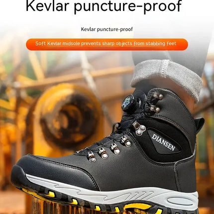 Rotating Button Safety Shoes Men Work Sneakers Indestructible Shoes Puncture-Proof Protective Shoes Work Boots Steel Toe HEBDO STORE