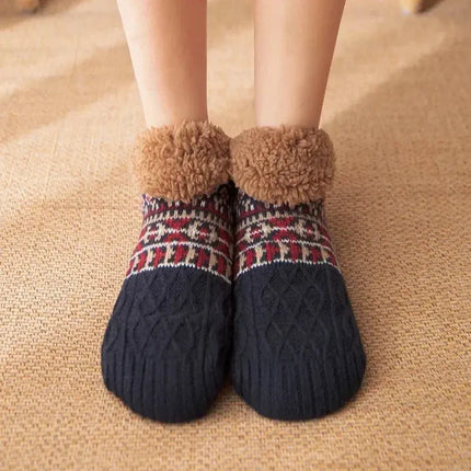 Warm Non Slip Socks Thermal Men Winter Short Cotton Thickened Family Sleep Soft Grip Plush Floor Slipper Sock Fluffy Women 2024 HEBDO