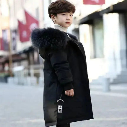 Winter Boys Thicken Long Jackets For kids 4-16Y Keep Warm Casual Hoodies Kids Coats Long Sleeve Children Windbreaker Outerwear Hebdo Store