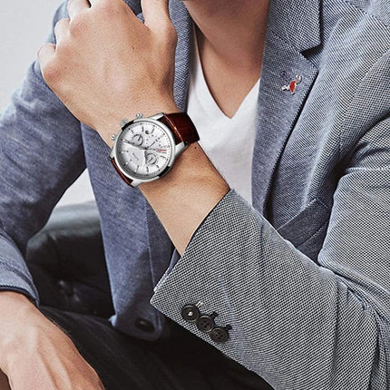 Watches Mens New LIGE Top Brand Luxury Casual Leather Quartz Men's Watch Business Clock Male Sports Waterproof Date Chronograph HEBDO STORE