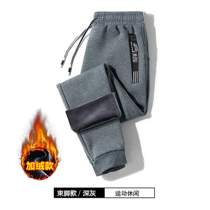 2024 Autumn and Winter New Fashion Trend Plus Fleece Thick Warm Sports Pants Men's Casual Loose High-Quality Plus-Size Pants 8XL HEBDO