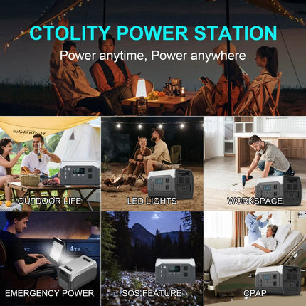 1024Wh Portable Power Station LiFePo4 Battery 1800W 220V Solar Generator Storage Energy 1600W 110V Backup PowerBank Camping Fish HEBDO