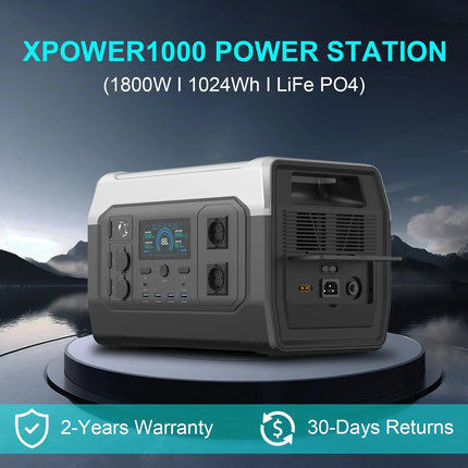 1024Wh Portable Power Station LiFePo4 Battery 1800W 220V Solar Generator Storage Energy 1600W 110V Backup PowerBank Camping Fish HEBDO