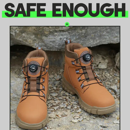 Rotary Buckle Work Sneakers Protective Shoes Safety Protect Puncture-proof Industrial Puncture-Proof Anti-smash Steel Toe Shoes HEBDO STORE