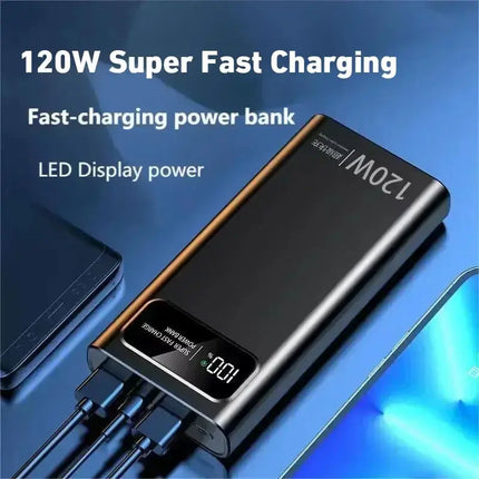 120W Mobile Power Bank Super Fast Charge 200000mAh Large Capacity Fast Charge Battery External Battery Mobile Power Bank HEBDO STORE