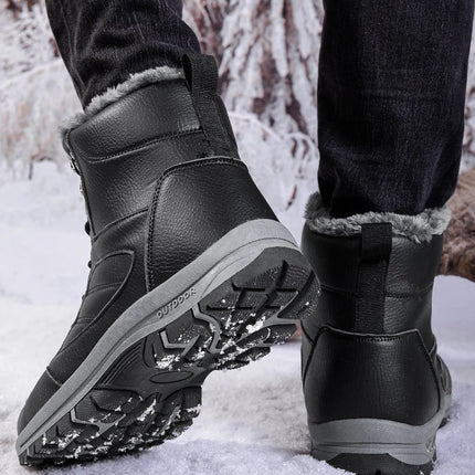 High Top Winter Men Snow Boots new Windproof Waterproof Shoes Super Warm Plush Men's Boots Outdoor Male Hiking Boots Work Shoes HEBDO STORE