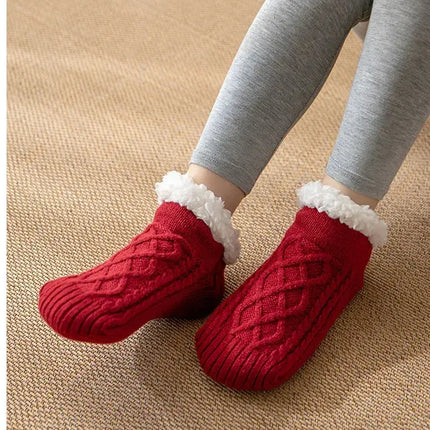 Warm Non Slip Socks Thermal Men Winter Short Cotton Thickened Family Sleep Soft Grip Plush Floor Slipper Sock Fluffy Women 2024 HEBDO