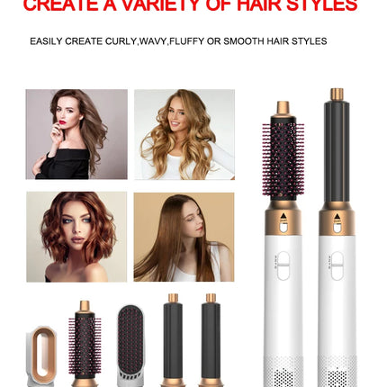 Professional Air Hair Styler 5 In 1 Low Noise Hair Curling Straightening Hair Drying 1000W Hot Air Brushes HEBDO STORE