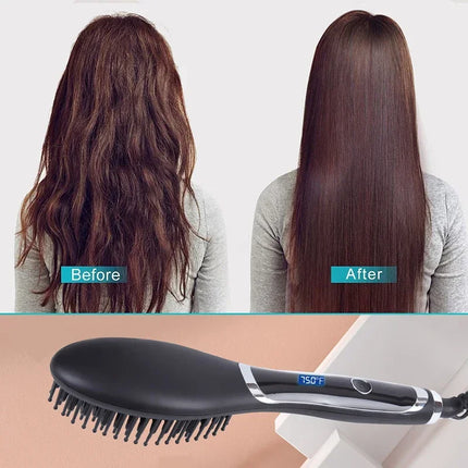 Hot Comb Straightener Electric Straightener Curler Wet Dry Use Hair Hot Heating Comb For Hair Straight Hair Comb HEBDO STORE