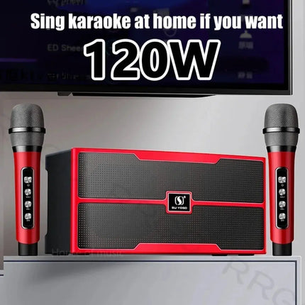 120W High Power Wireless Portable Microphone Bluetooth Speaker Sound Family Party Karaoke Subwoofer Boombox caixa TF(SD) HEBDO